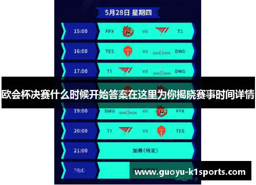 欧会杯决赛什么时候开始答案在这里为你揭晓赛事时间详情 欧会杯决赛什么时候开始答案在这里为你揭晓赛事时间详情